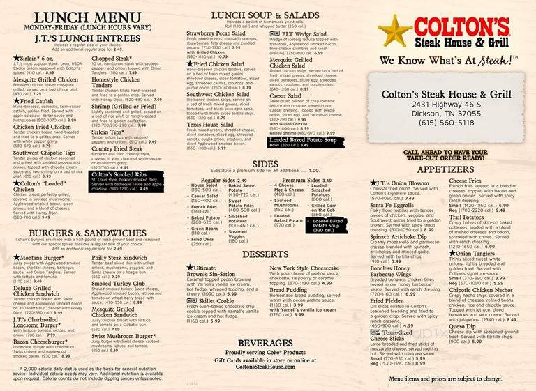 Colton's Steak House & Grill - Dickson, TN