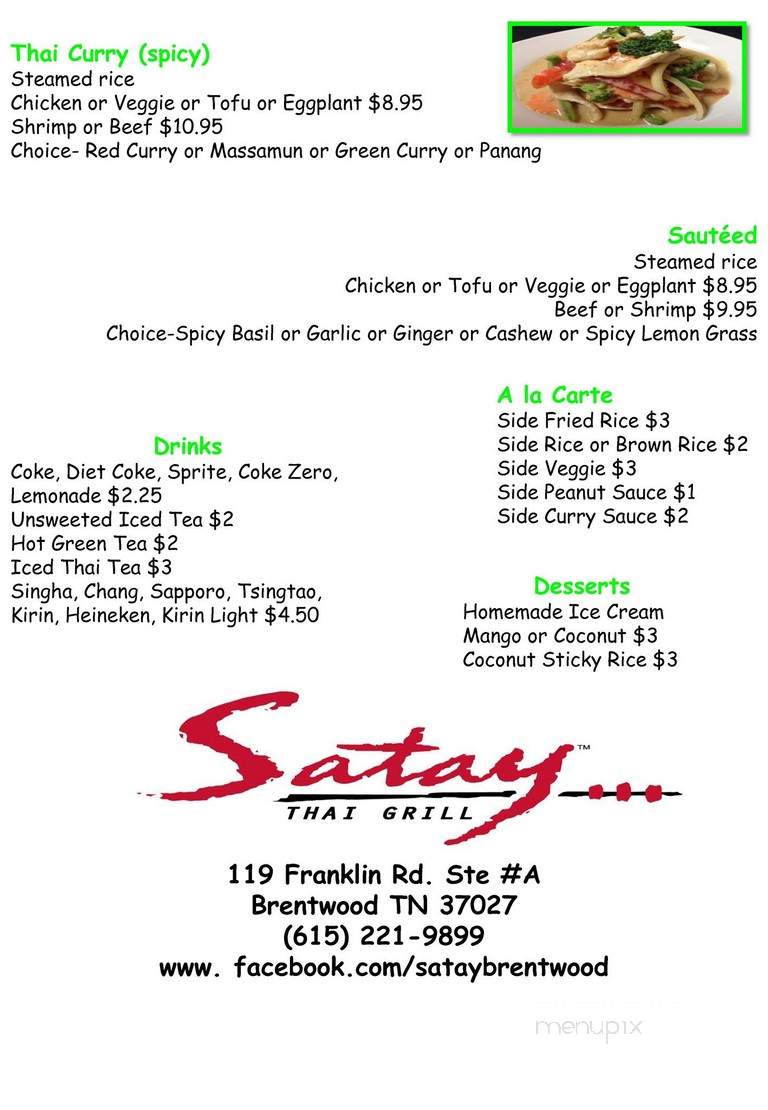 Satay Thai Grill & BBQ - Brentwood, TN