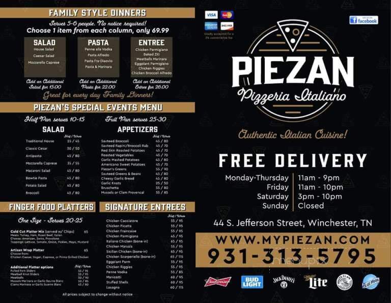 Piezan Pizzeria Italiano - Winchester, TN