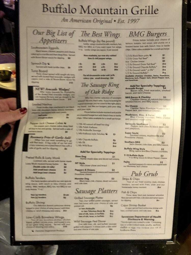 Buffalo Mountain Grill - Oak Ridge, TN