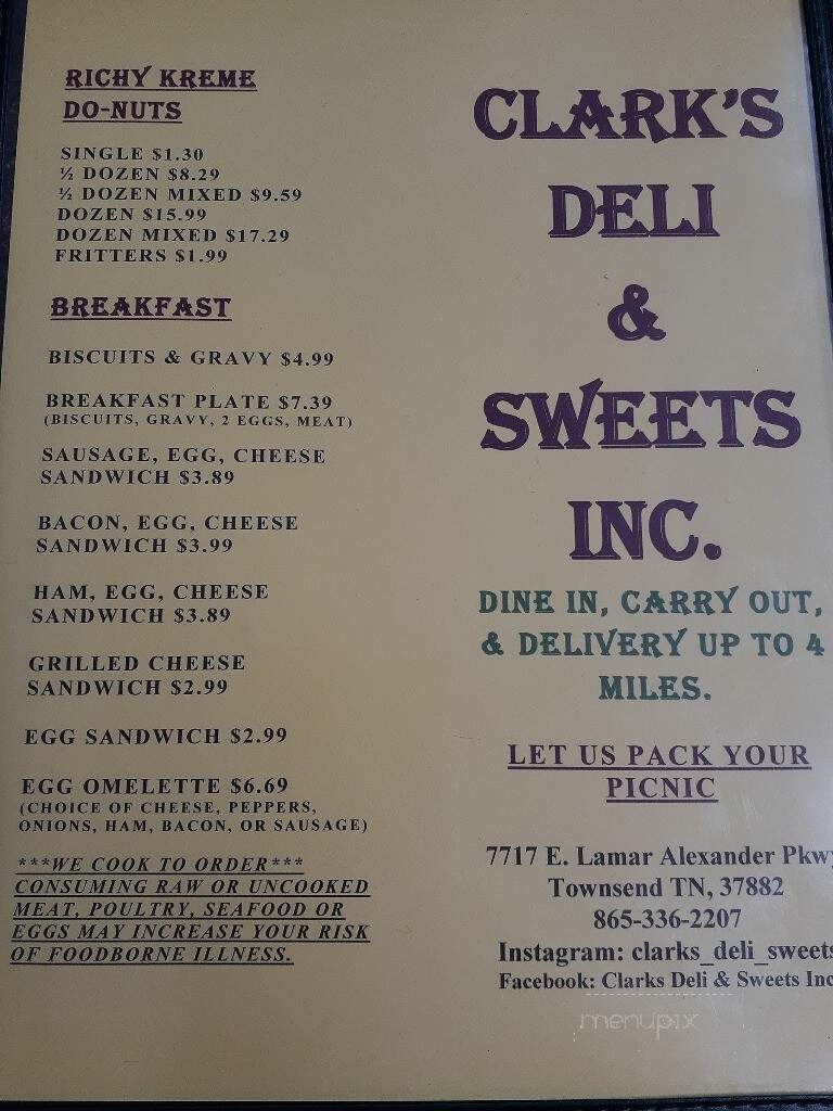 Clark's Deli & Sweets - Townsend, TN