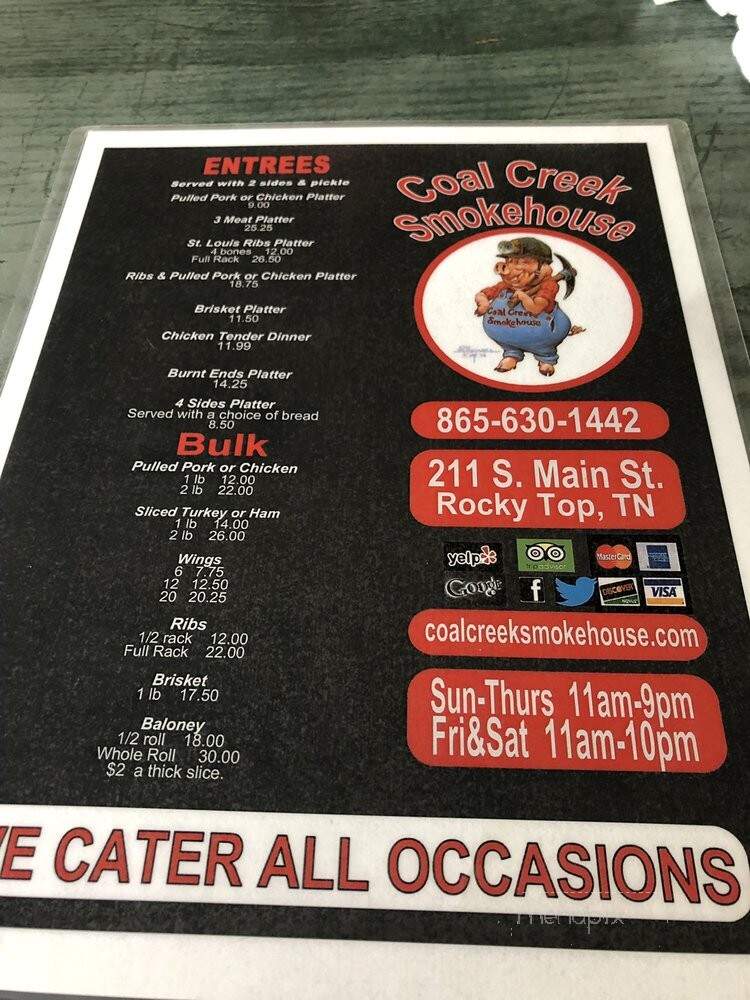 Coal Creek Smokehouse - Rocky Top, TN