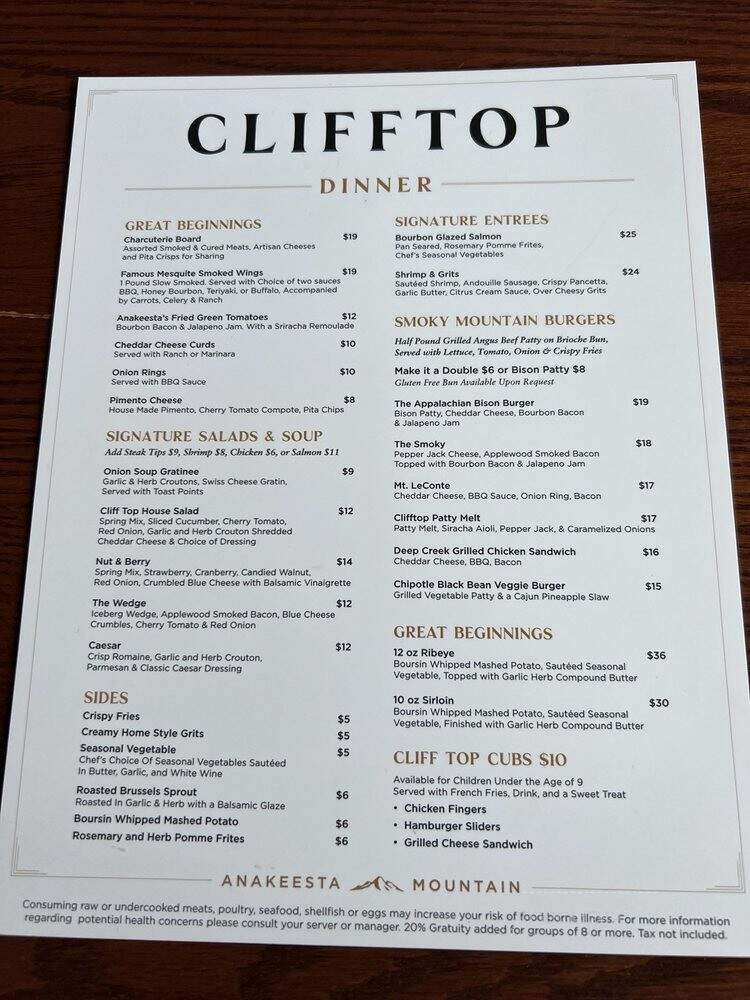 Cliff Top Grill & Bar - Gatlinburg, TN