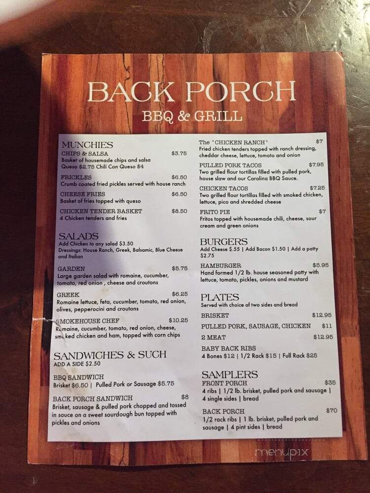 Back Porch BBQ - Clarksville, TN