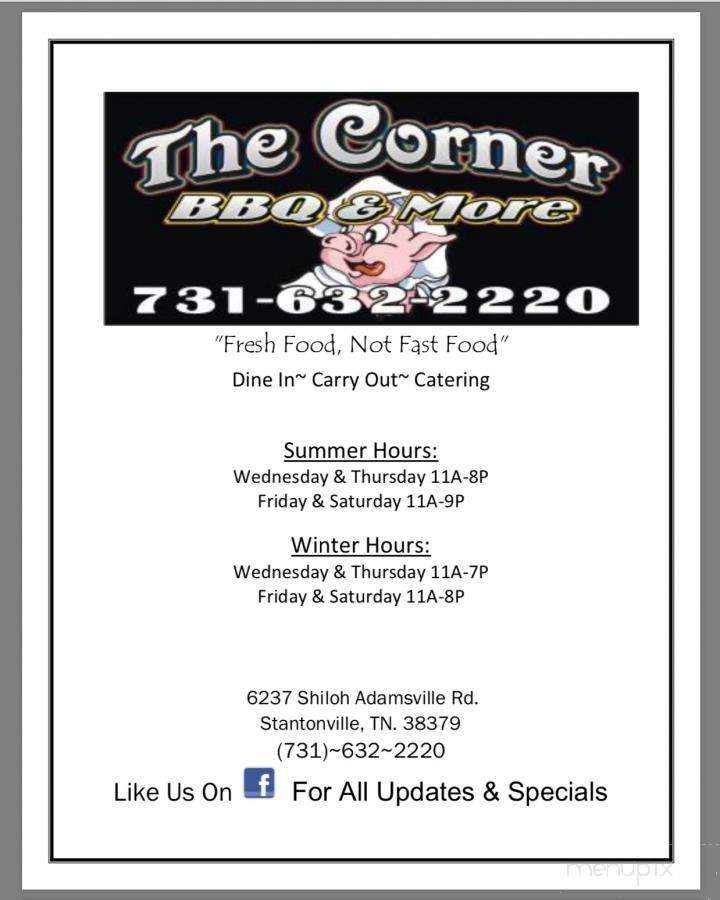 The Corner BBQ & More - Stantonville, TN