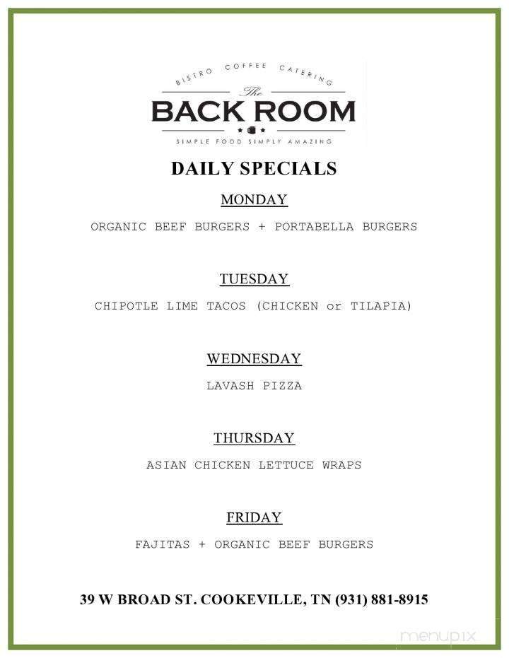 The Back Room Bistro - Cookeville, TN