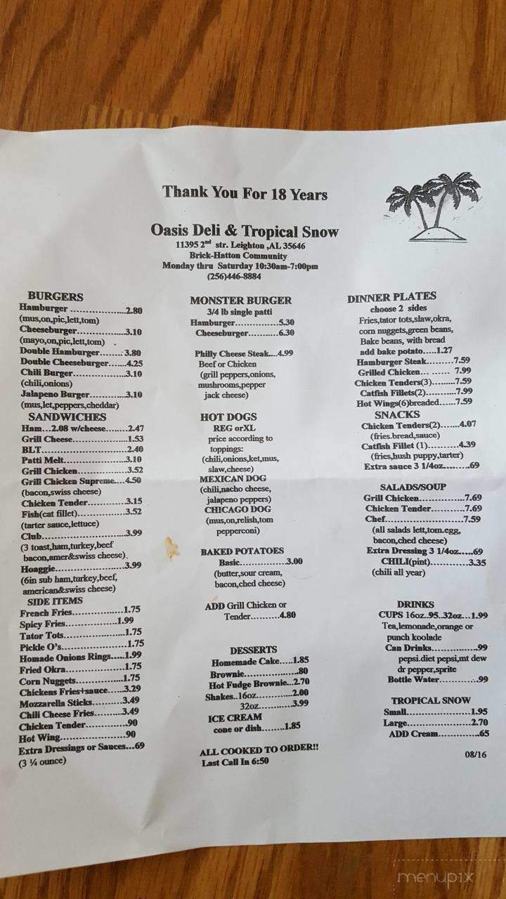 Oasis Deli - Leighton, AL